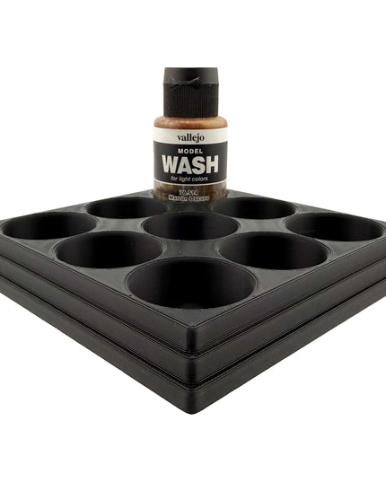 Jeff Did It 35ml Paint Bottle Holder - Holds 9 Bottles Compatible with Vallejo 35ml w Anti-Slip Rubber Feet - 3D Printed - Made in the USA