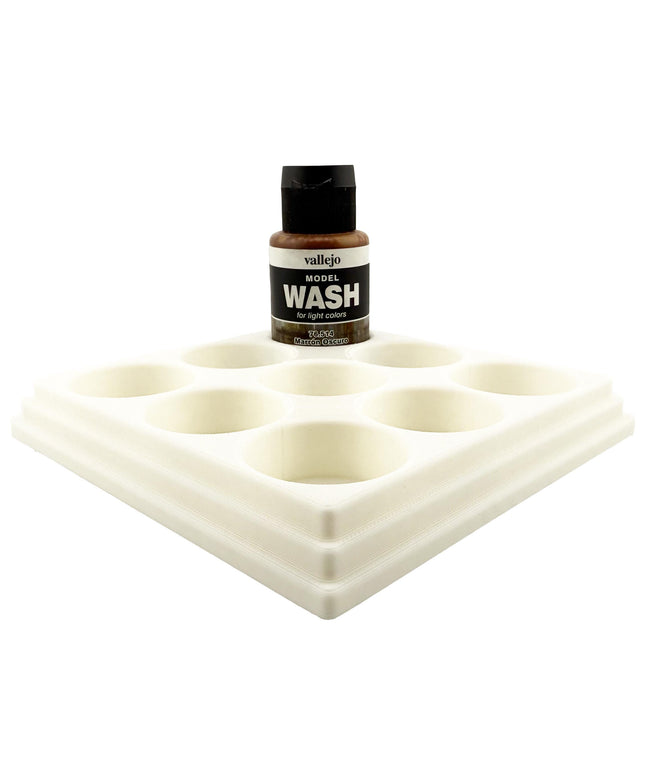 Jeff Did It 35ml Paint Bottle Holder - Holds 9 Bottles Compatible with Vallejo 35ml w Anti-Slip Rubber Feet - 3D Printed - Made in the USA