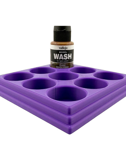 Jeff Did It 35ml Paint Bottle Holder - Holds 9 Bottles Compatible with Vallejo 35ml w Anti-Slip Rubber Feet - 3D Printed - Made in the USA