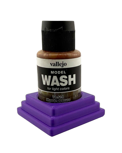 Jeff Did It 35ml Paint Bottle Holder - Holds 1 Bottle Compatible with Vallejo 35ml w Anti-Slip Rubber Feet - 3D Printed - Made in the USA