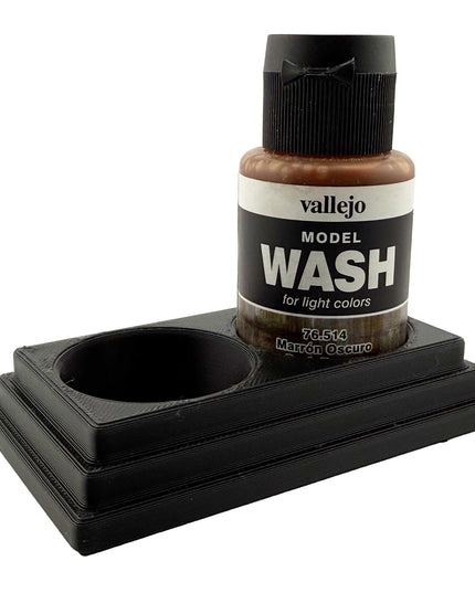 Jeff Did It 35ml Paint Bottle Holder - Holds 2 Bottles Compatible with Vallejo 35ml w Anti-Slip Rubber Feet - 3D Printed - Made in the USA