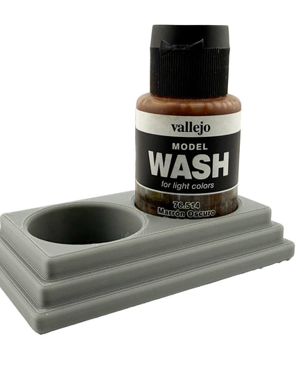 Jeff Did It 35ml Paint Bottle Holder - Holds 2 Bottles Compatible with Vallejo 35ml w Anti-Slip Rubber Feet - 3D Printed - Made in the USA