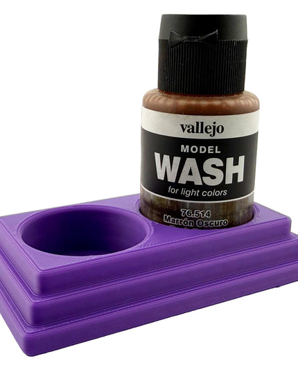 Jeff Did It 35ml Paint Bottle Holder - Holds 2 Bottles Compatible with Vallejo 35ml w Anti-Slip Rubber Feet - 3D Printed - Made in the USA