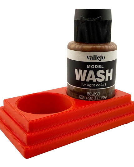 Jeff Did It 35ml Paint Bottle Holder - Holds 2 Bottles Compatible with Vallejo 35ml w Anti-Slip Rubber Feet - 3D Printed - Made in the USA