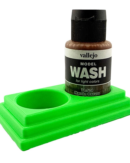 Jeff Did It 35ml Paint Bottle Holder - Holds 2 Bottles Compatible with Vallejo 35ml w Anti-Slip Rubber Feet - 3D Printed - Made in the USA