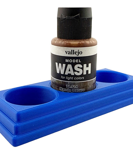 Jeff Did It 35ml Paint Bottle Holder - Holds 3 Bottles Compatible with Vallejo 35ml w Anti-Slip Rubber Feet - 3D Printed - Made in the USA