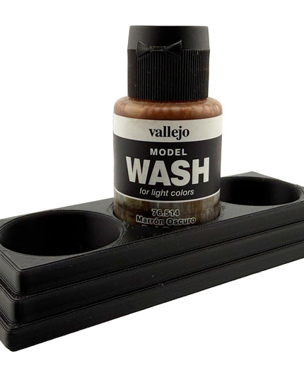 Jeff Did It 35ml Paint Bottle Holder - Holds 3 Bottles Compatible with Vallejo 35ml w Anti-Slip Rubber Feet - 3D Printed - Made in the USA