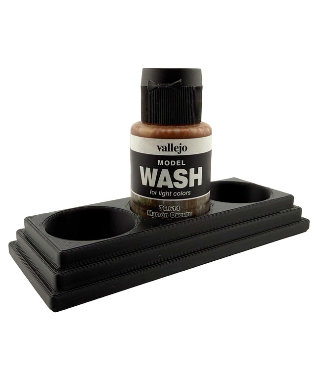 Jeff Did It 35ml Paint Bottle Holder - Holds 3 Bottles Compatible with Vallejo 35ml w Anti-Slip Rubber Feet - 3D Printed - Made in the USA