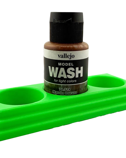 Jeff Did It 35ml Paint Bottle Holder - Holds 3 Bottles Compatible with Vallejo 35ml w Anti-Slip Rubber Feet - 3D Printed - Made in the USA