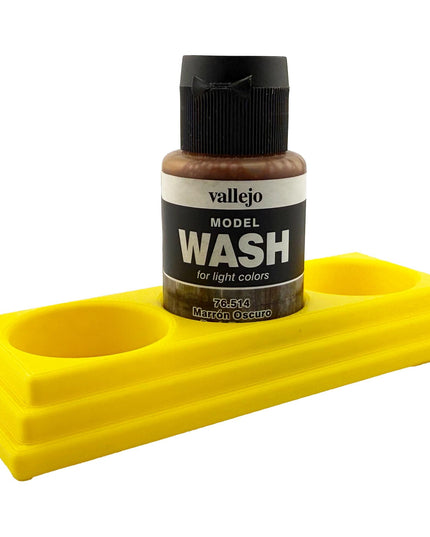 Jeff Did It 35ml Paint Bottle Holder - Holds 3 Bottles Compatible with Vallejo 35ml w Anti-Slip Rubber Feet - 3D Printed - Made in the USA