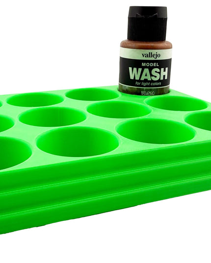 Jeff Did It 35ml Paint Bottle Holder - Holds 12 Bottles Compatible with Vallejo 35ml w Anti-Slip Rubber Feet - 3D Printed - Made in the USA