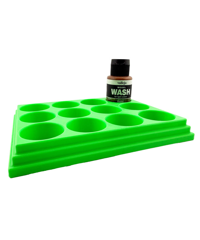 Jeff Did It 35ml Paint Bottle Holder - Holds 12 Bottles Compatible with Vallejo 35ml w Anti-Slip Rubber Feet - 3D Printed - Made in the USA