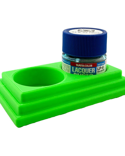Jeff Did It 10ml Paint Bottle Holder - Holds 2 Bottles Compatible with Tamiya 10ml w Anti-Slip Rubber Feet - 3D Printed - Made in the USA