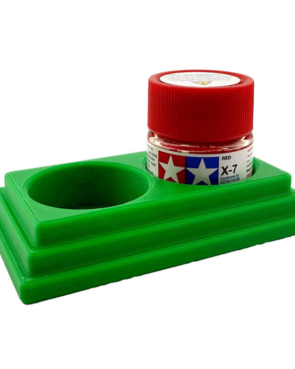 Jeff Did It 10ml Paint Bottle Holder - Holds 2 Bottles Compatible with Tamiya 10ml w Anti-Slip Rubber Feet - 3D Printed - Made in the USA