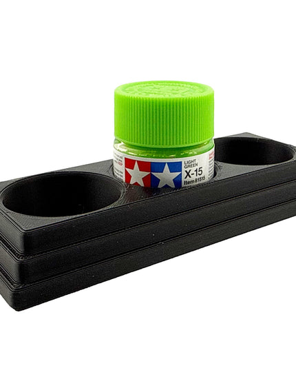 Jeff Did It 10ml Paint Bottle Holder - Holds 3 Bottles Compatible with Tamiya 10ml w Anti-Slip Rubber Feet - 3D Printed - Made in the USA