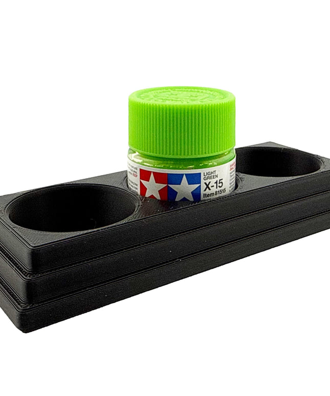 Jeff Did It 10ml Paint Bottle Holder - Holds 3 Bottles Compatible with Tamiya 10ml w Anti-Slip Rubber Feet - 3D Printed - Made in the USA