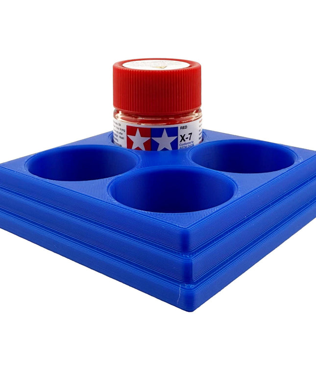 Jeff Did It 10ml Paint Bottle Holder S - Holds 4 Bottles Compatible with Tamiya 10ml w Anti-Slip Rubber Feet - 3D Printed - Made in the USA