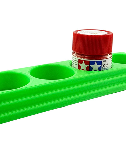 Jeff Did It 10ml Paint Bottle Holder L - Holds 4 Bottles Compatible with Tamiya 10ml w Anti-Slip Rubber Feet - 3D Printed - Made in the USA