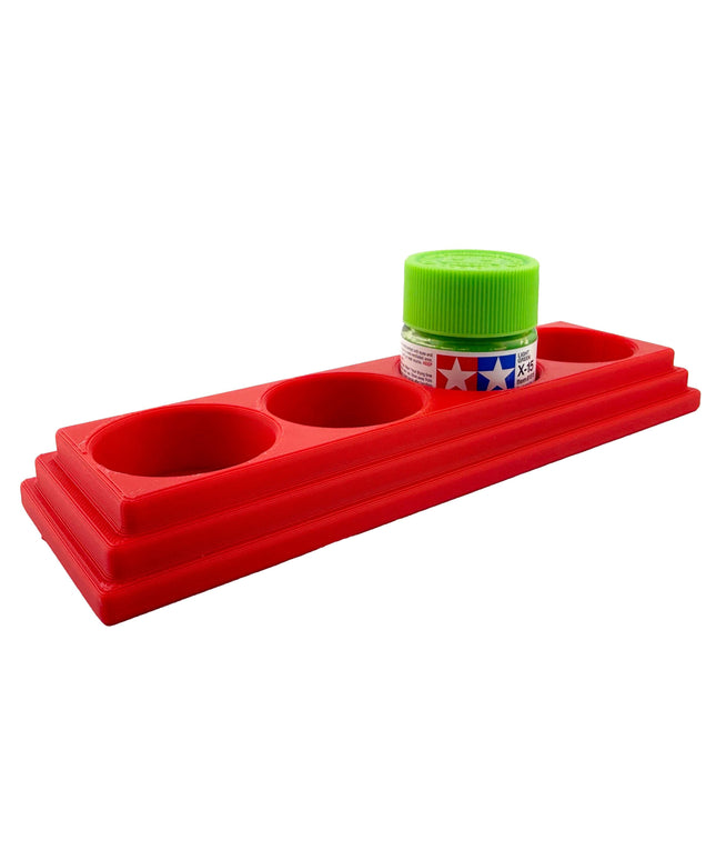 Jeff Did It 10ml Paint Bottle Holder L - Holds 4 Bottles Compatible with Tamiya 10ml w Anti-Slip Rubber Feet - 3D Printed - Made in the USA