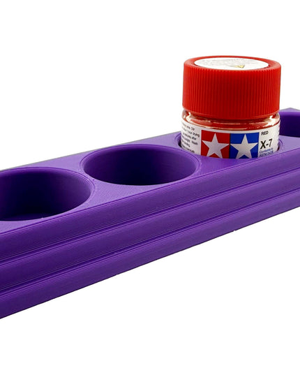 Jeff Did It 10ml Paint Bottle Holder L - Holds 4 Bottles Compatible with Tamiya 10ml w Anti-Slip Rubber Feet - 3D Printed - Made in the USA