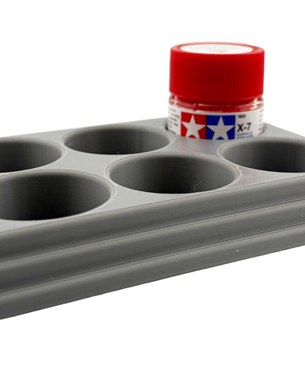Jeff Did It 10ml Paint Bottle Holder - Holds 6 Bottles Compatible with Tamiya 10ml w Anti-Slip Rubber Feet - 3D Printed - Made in the USA