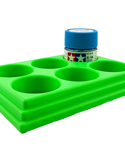 Jeff Did It 10ml Paint Bottle Holder - Holds 6 Bottles Compatible with Tamiya 10ml w Anti-Slip Rubber Feet - 3D Printed - Made in the USA