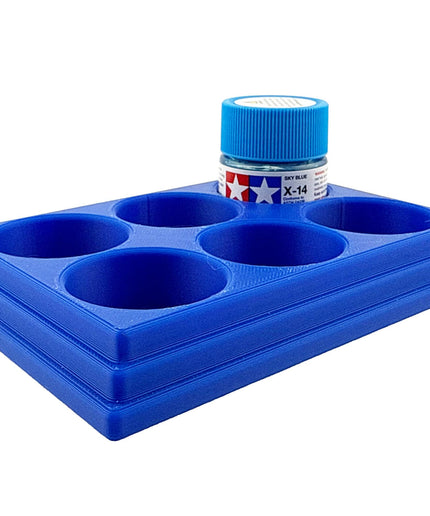Jeff Did It 10ml Paint Bottle Holder - Holds 6 Bottles Compatible with Tamiya 10ml w Anti-Slip Rubber Feet - 3D Printed - Made in the USA