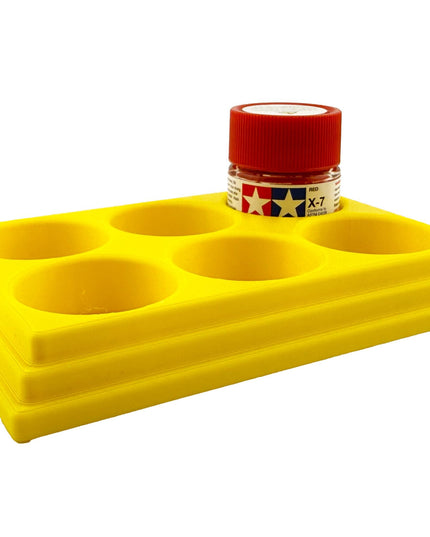 Jeff Did It 10ml Paint Bottle Holder - Holds 6 Bottles Compatible with Tamiya 10ml w Anti-Slip Rubber Feet - 3D Printed - Made in the USA