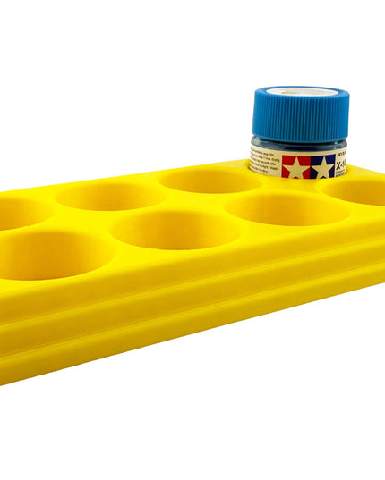 Jeff Did It 10ml Paint Bottle Holder - Holds 8 Bottles Compatible with Tamiya 10ml w Anti-Slip Rubber Feet - 3D Printed - Made in the USA