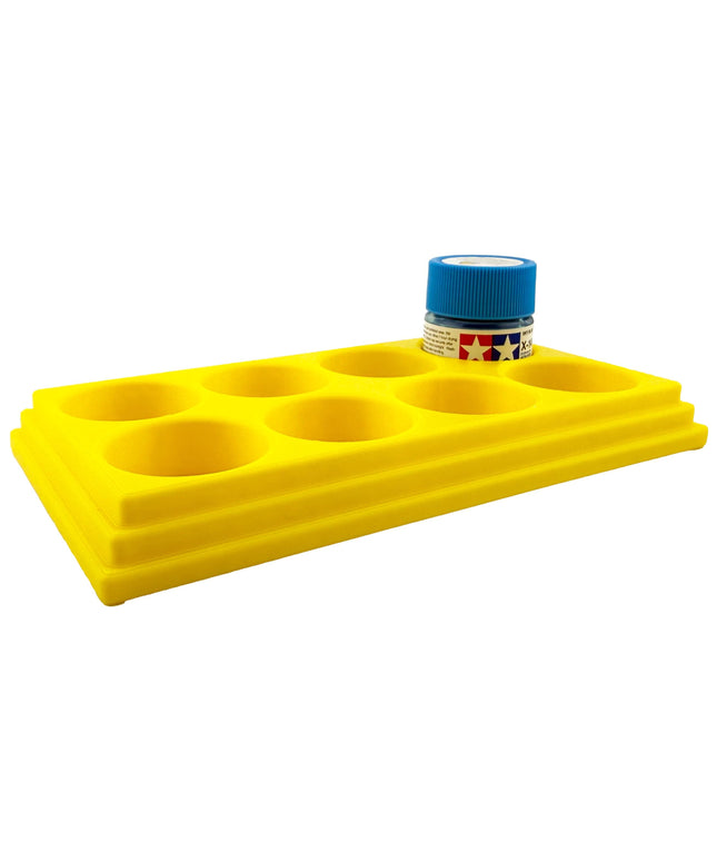 Jeff Did It 10ml Paint Bottle Holder - Holds 8 Bottles Compatible with Tamiya 10ml w Anti-Slip Rubber Feet - 3D Printed - Made in the USA