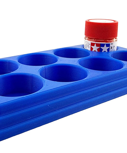 Jeff Did It 10ml Paint Bottle Holder - Holds 8 Bottles Compatible with Tamiya 10ml w Anti-Slip Rubber Feet - 3D Printed - Made in the USA