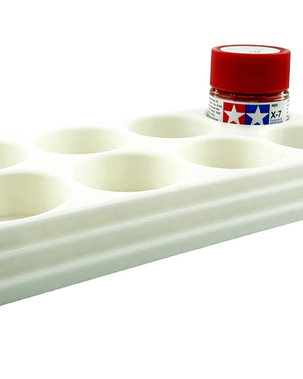 Jeff Did It 10ml Paint Bottle Holder - Holds 8 Bottles Compatible with Tamiya 10ml w Anti-Slip Rubber Feet - 3D Printed - Made in the USA