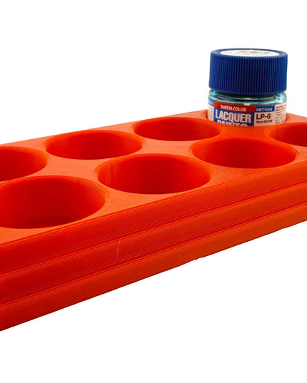 Jeff Did It 10ml Paint Bottle Holder - Holds 8 Bottles Compatible with Tamiya 10ml w Anti-Slip Rubber Feet - 3D Printed - Made in the USA