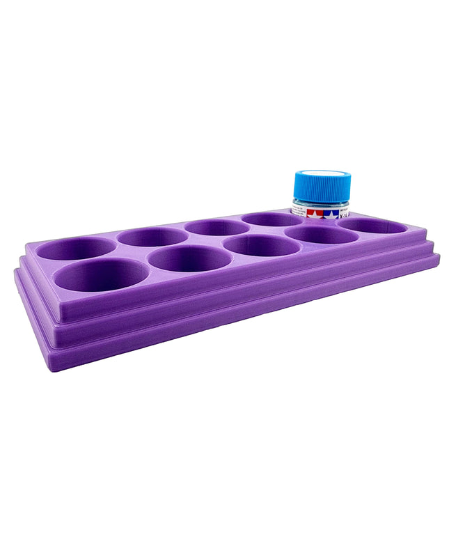 Jeff Did It 10ml Paint Bottle Holder - Holds 10 Bottles Compatible with Tamiya 10ml w Anti-Slip Rubber Feet - 3D Printed - Made in the USA