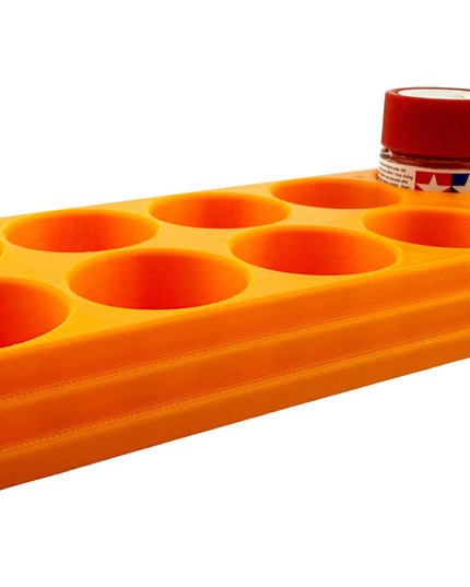Jeff Did It 10ml Paint Bottle Holder - Holds 10 Bottles Compatible with Tamiya 10ml w Anti-Slip Rubber Feet - 3D Printed - Made in the USA