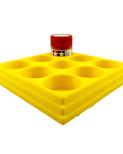 Jeff Did It 10ml Paint Bottle Holder - Holds 9 Bottles Compatible with Tamiya 10ml w Anti-Slip Rubber Feet - 3D Printed - Made in the USA