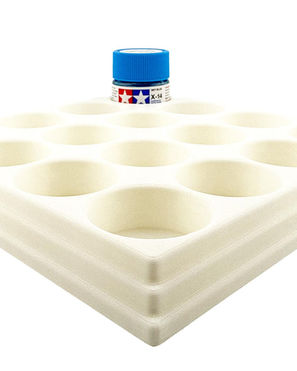 Jeff Did It 10ml Paint Bottle Holder - Holds 16 Bottles Compatible with Tamiya 10ml w Anti-Slip Rubber Feet - 3D Printed - Made in the USA