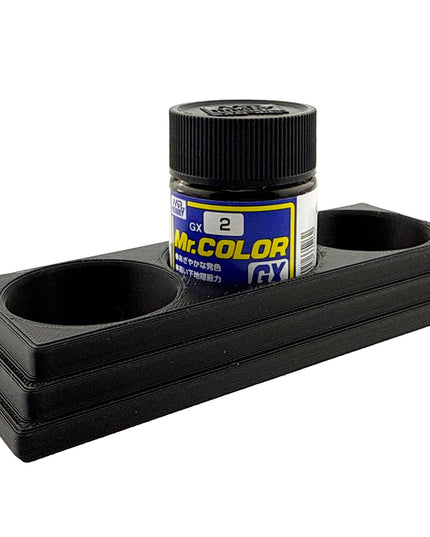 Jeff Did It Mr Hobby Mr Color 10ml & 18ml Paint Bottle Holder - Holds 3 Mr Color 10ml/ 18ml Bottles w/Anti-Slip Rubber Feet - 3D Printed