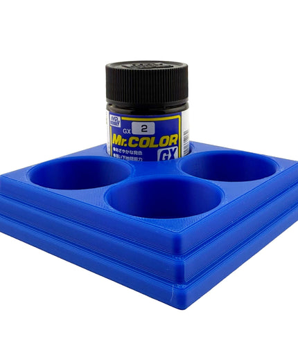 Jeff Did It Mr Hobby Mr Color 10ml & 18ml Paint Bottle Holder S- Holds 4 Mr Color 10ml/ 18ml Bottles w/Anti-Slip Rubber Feet - 3D Printed