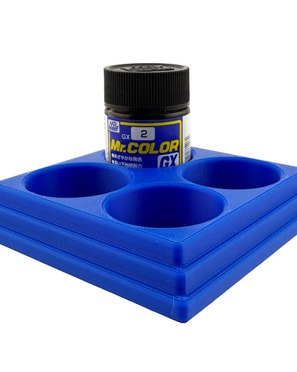 Jeff Did It Mr Hobby Mr Color 10ml & 18ml Paint Bottle Holder S- Holds 4 Mr Color 10ml/ 18ml Bottles w/Anti-Slip Rubber Feet - 3D Printed