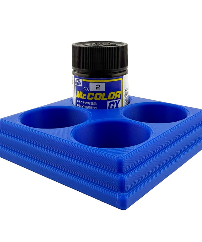 Jeff Did It Mr Hobby Mr Color 10ml & 18ml Paint Bottle Holder S- Holds 4 Mr Color 10ml/ 18ml Bottles w/Anti-Slip Rubber Feet - 3D Printed