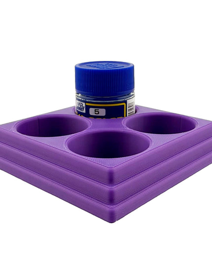 Jeff Did It Mr Hobby Mr Color 10ml & 18ml Paint Bottle Holder S- Holds 4 Mr Color 10ml/ 18ml Bottles w/Anti-Slip Rubber Feet - 3D Printed