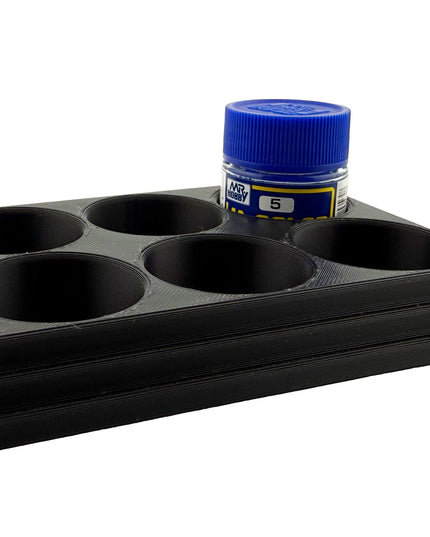 Jeff Did It Mr Hobby Mr Color 10ml & 18ml Paint Bottle Holder - Holds 6 Mr Color 10ml/ 18ml Bottles w/Anti-Slip Rubber Feet - 3D Printed