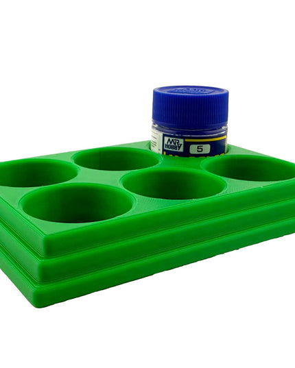 Jeff Did It Mr Hobby Mr Color 10ml & 18ml Paint Bottle Holder - Holds 6 Mr Color 10ml/ 18ml Bottles w/Anti-Slip Rubber Feet - 3D Printed