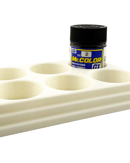 Jeff Did It Mr Hobby Mr Color 10ml & 18ml Paint Bottle Holder - Holds 6 Mr Color 10ml/ 18ml Bottles w/Anti-Slip Rubber Feet - 3D Printed