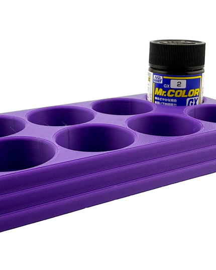 Jeff Did It Mr Hobby Mr Color 10ml & 18ml Paint Bottle Holder - Holds 8 Mr Color 10ml/ 18ml Bottles w/Anti-Slip Rubber Feet - 3D Printed
