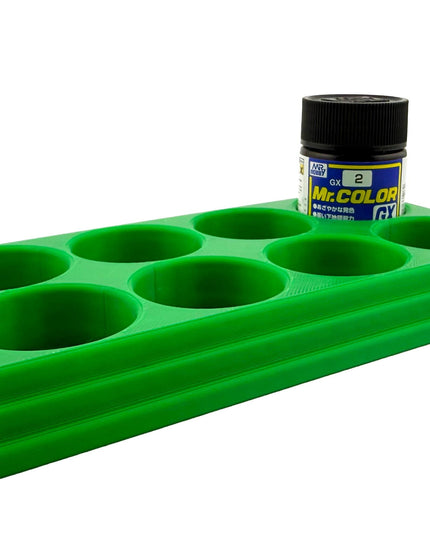 Jeff Did It Mr Hobby Mr Color 10ml & 18ml Paint Bottle Holder - Holds 8 Mr Color 10ml/ 18ml Bottles w/Anti-Slip Rubber Feet - 3D Printed