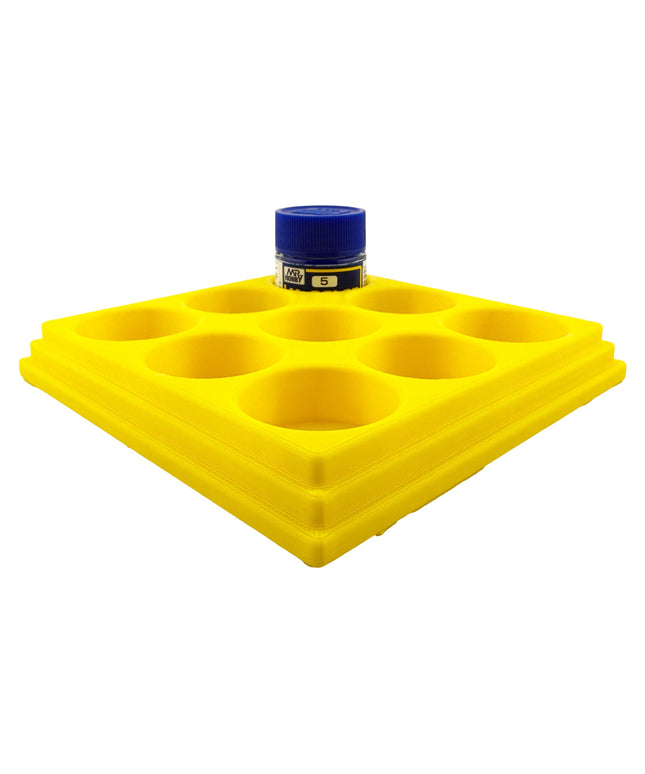 Jeff Did It Mr Hobby Mr Color 10ml & 18ml Paint Bottle Holder - Holds 9 Mr Color 10ml/ 18ml Bottles w/Anti-Slip Rubber Feet - 3D Printed