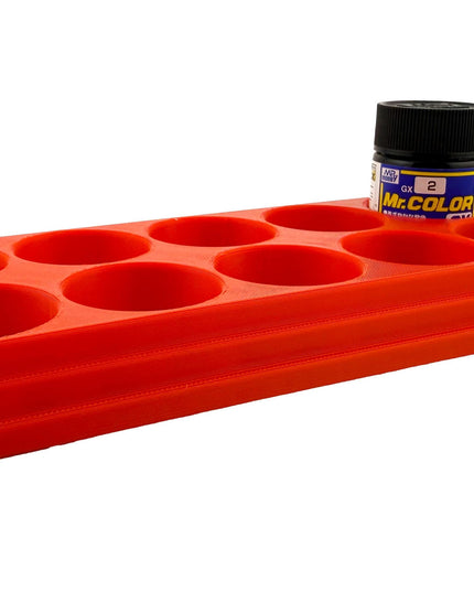 Jeff Did It Mr Hobby Mr Color 10ml & 18ml Paint Bottle Holder - Holds 10 Mr Color 10ml/ 18ml Bottles w/Anti-Slip Rubber Feet - 3D Printed