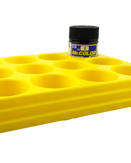 Jeff Did It Mr Hobby Mr Color 10ml & 18ml Paint Bottle Holder - Holds 12 Mr Color 10ml/ 18ml Bottles w/Anti-Slip Rubber Feet - 3D Printed